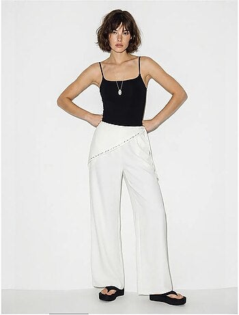 Pantalon large à taille élastique lucci