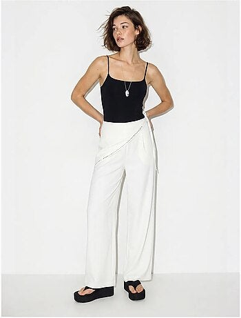 Pantalon large à taille élastique lucci