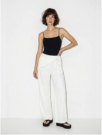 Pantalon large à taille élastique lucci
