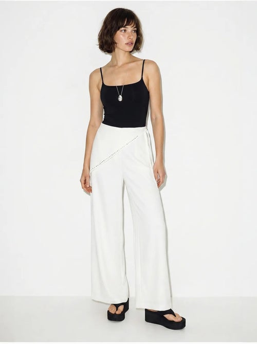 Pantalon large à taille élastique lucci - Kiabi Pantalon large à taille élastique lucci - Kiabi