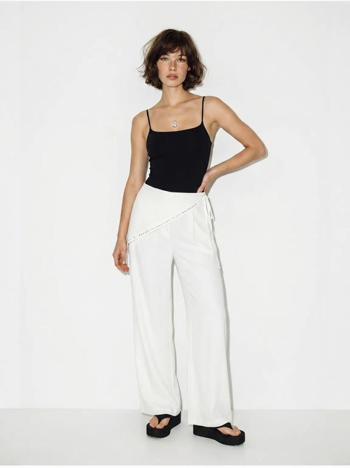 Pantalon large à taille élastique lucci - Kiabi Pantalon large à taille élastique lucci - Kiabi