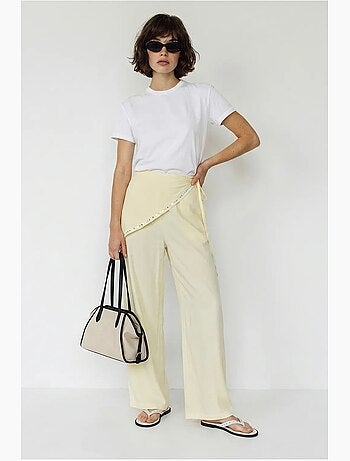 Pantalon large à taille élastique lucci
