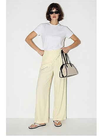 Pantalon large à taille élastique lucci