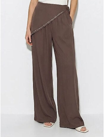 Pantalon large à taille élastique lucci