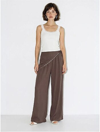 Pantalon large à taille élastique lucci