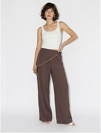 Pantalon large à taille élastique lucci