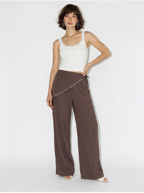 Pantalon large à taille élastique lucci - Kiabi Pantalon large à taille élastique lucci - Kiabi