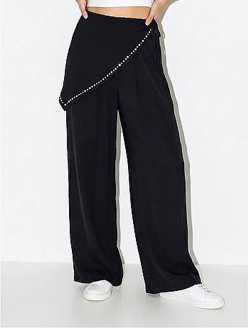Pantalon large à taille élastique lucci