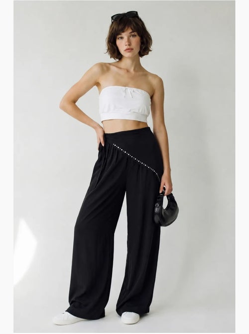 Pantalon large à taille élastique lucci - Kiabi