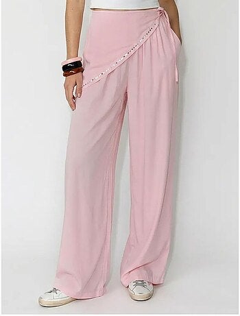 Pantalon large à taille élastique lucci