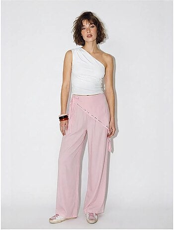 Pantalon large à taille élastique lucci
