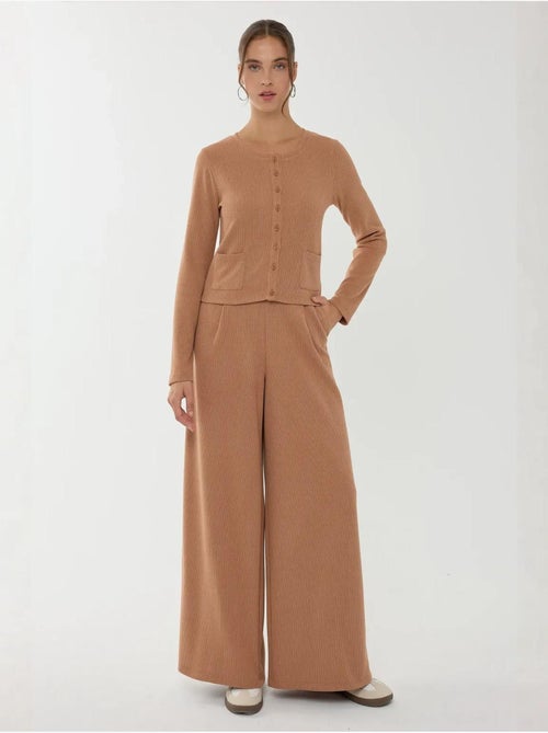Pantalon large à taille élastique - Kiabi