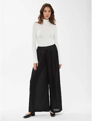 Pantalon large à taille élastique