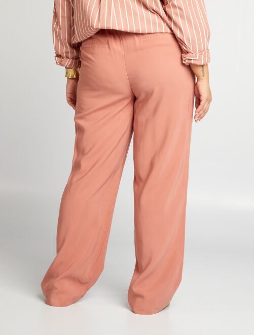 Pantalon large à taille élastiquée - Kiabi
