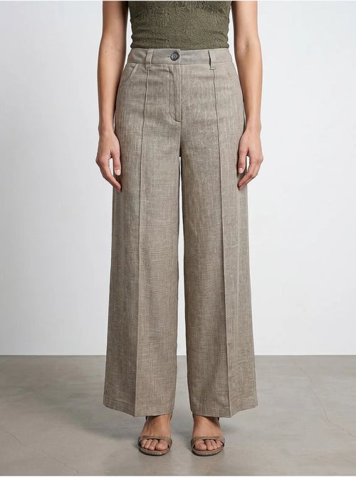 Pantalon large à taille haute avec plis dilvin - Kiabi Pantalon large à taille haute avec plis dilvin - Kiabi