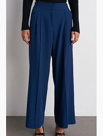 Pantalon large à taille haute avec plis dilvin