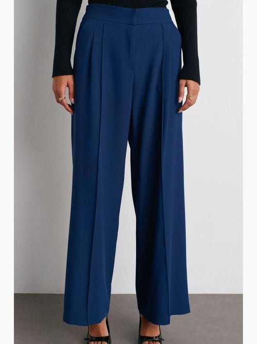 Pantalon large à taille haute avec plis dilvin - Kiabi