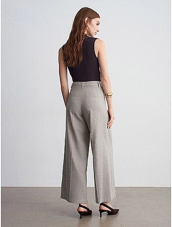 Pantalon large à taille haute avec plis dilvin