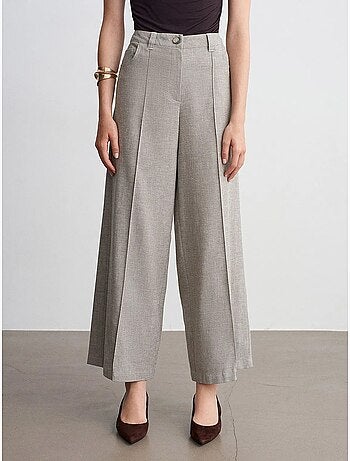 Pantalon large à taille haute avec plis dilvin