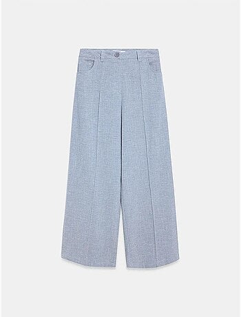 Pantalon large à taille haute avec plis dilvin