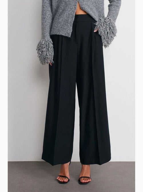 Pantalon large à taille haute avec plis dilvin - Kiabi Pantalon large à taille haute avec plis dilvin - Kiabi