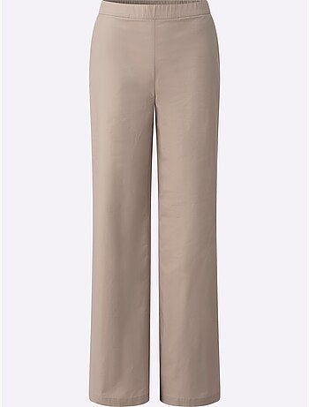 Pantalon large à taille haute avec poches et ceinture élastique - Taille standard - Helline