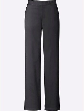 Pantalon large à taille haute avec poches et ceinture élastique - Taille standard - Helline