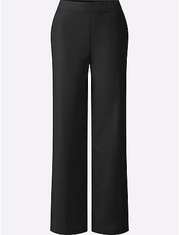 Pantalon large à taille haute avec poches et ceinture élastique - Taille standard - Helline