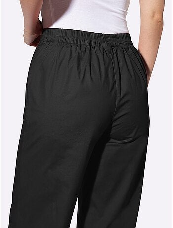 Pantalon large à taille haute avec poches et ceinture élastique - Taille standard - Helline