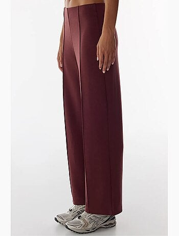 Pantalon large à taille haute côtelée penti