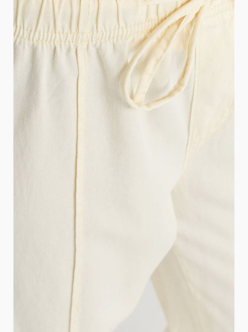 Pantalon large à taille haute et lien dilvin - Kiabi