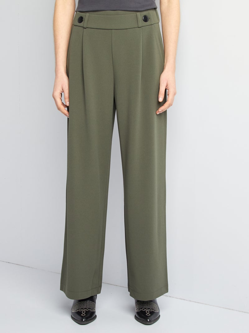Pantalon large à taille haute 'JDY' Kaki - Kiabi