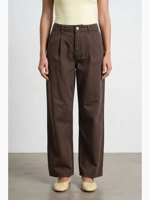 Pantalon large à taille mi-haute et plis dilvin - Kiabi Pantalon large à taille mi-haute et plis dilvin - Kiabi