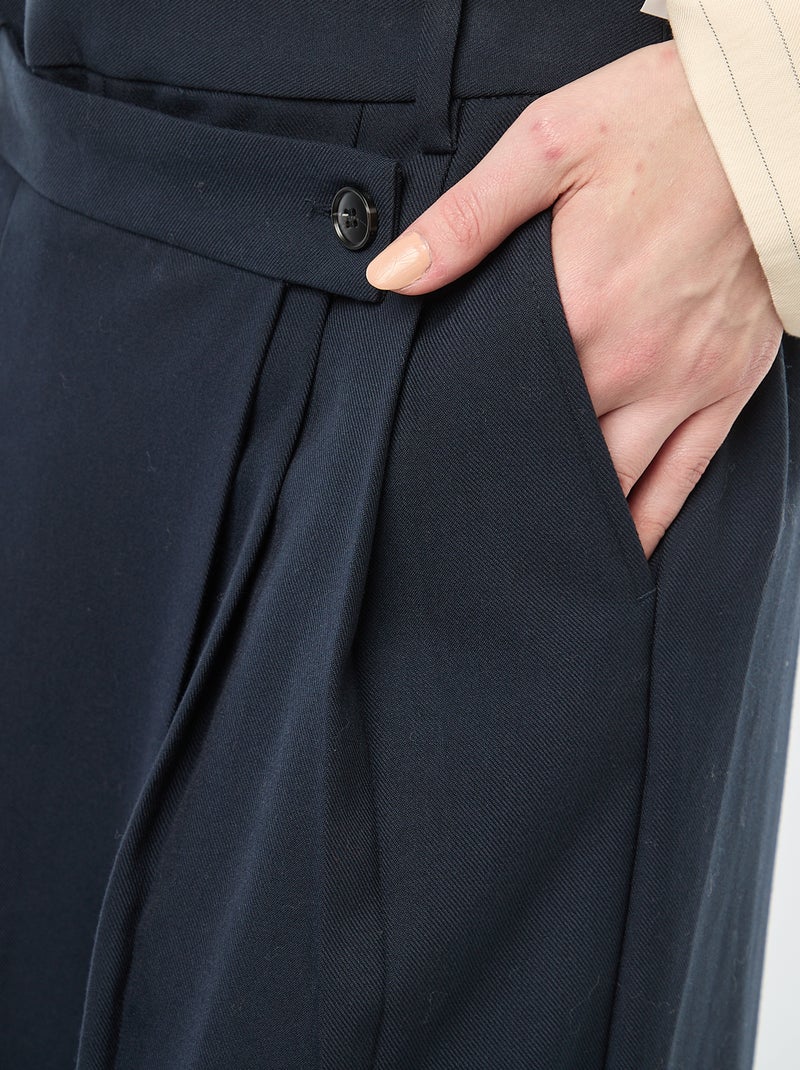 Pantalon large asymétrique Bleu - Kiabi