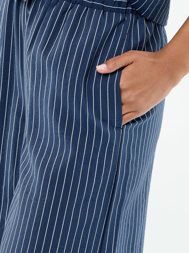 Pantalon large avec 2 poches Bleu - Kiabi