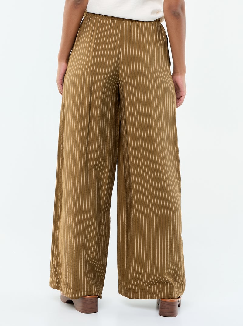 Pantalon large avec 2 poches Kaki - Kiabi