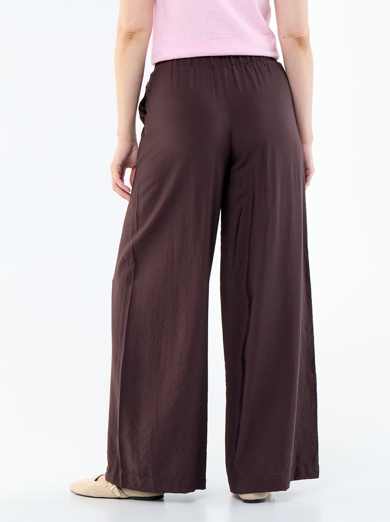 Pantalon large avec 2 poches Marron - Kiabi