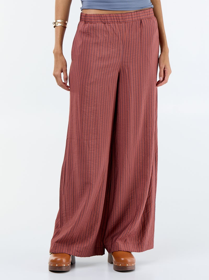 Pantalon large avec 2 poches Marron - Kiabi