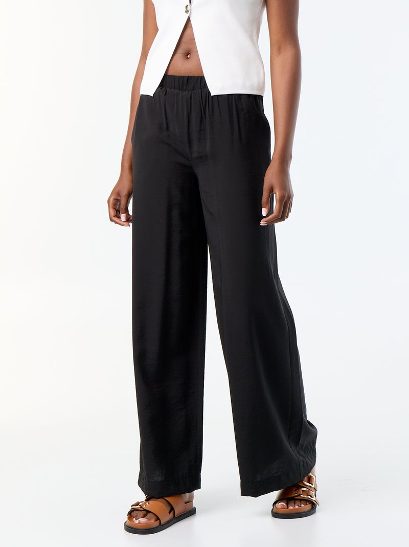 Pantalon large avec 2 poches Noir - Kiabi