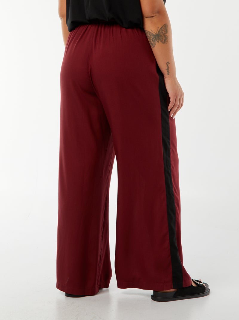 Pantalon large avec bandes contrastantes Rouge - Kiabi