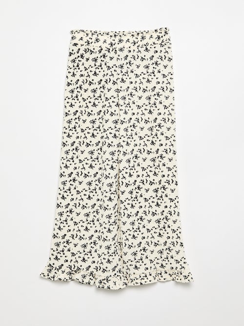 Pantalon large avec bas volantés - Kiabi