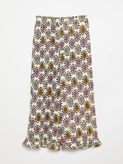 Pantalon large avec bas volantés - Kiabi