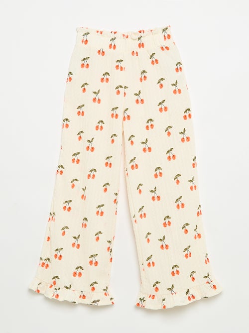 Pantalon large avec bas volantés - Kiabi
