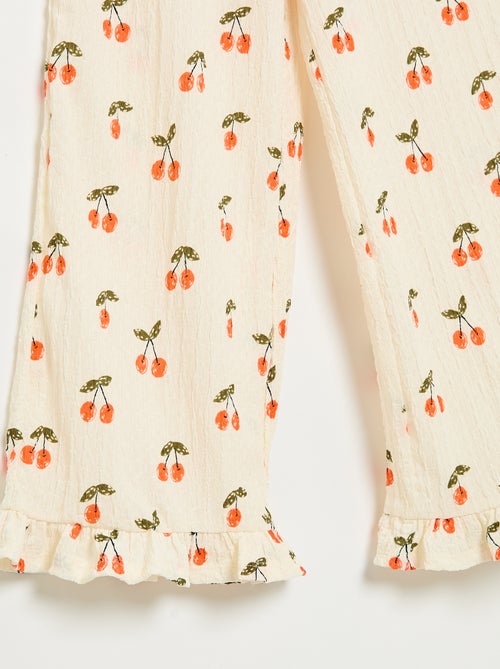 Pantalon large avec bas volantés - Kiabi