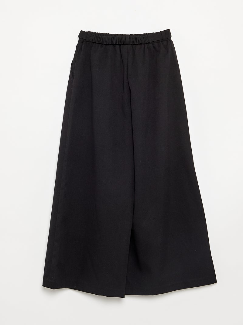 Pantalon large avec boucle à la taille Noir - Kiabi