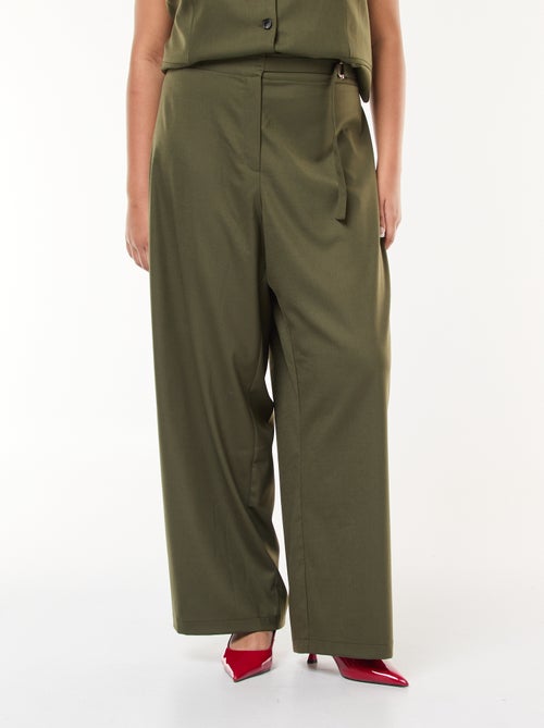 Pantalon large avec boucle dorée - Kiabi