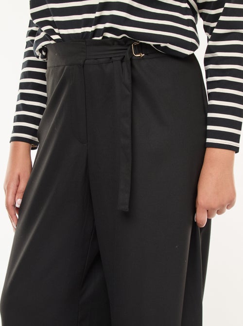 Pantalon large avec boucle dorée - Kiabi