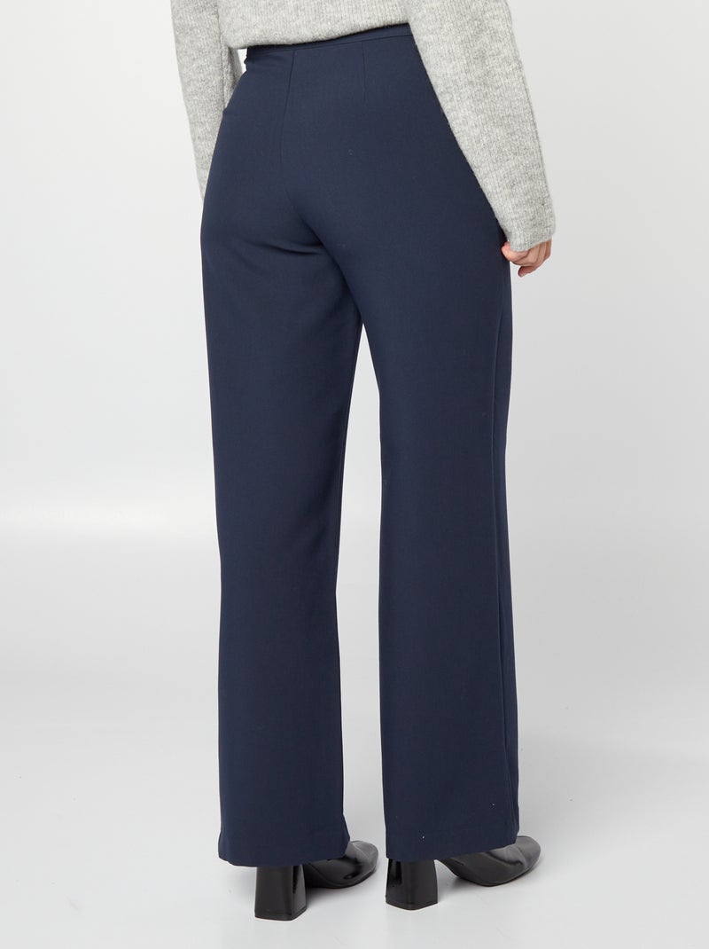 Pantalon large avec boutons dorés Bleu - Kiabi