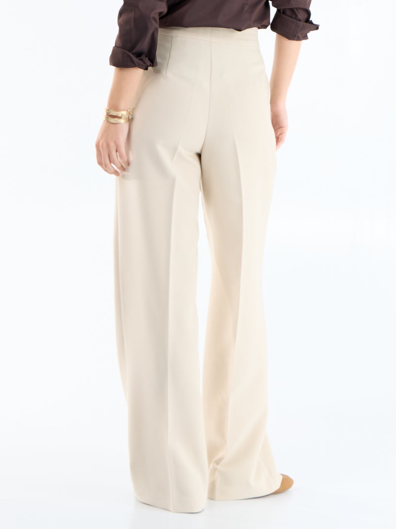 Pantalon large avec boutons dorés fantaisies sur les poches Gris - Kiabi