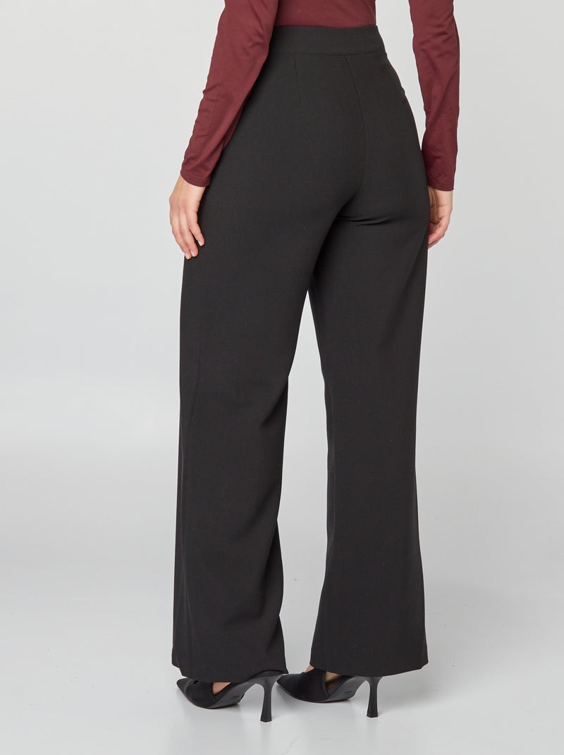 Pantalon large avec boutons dorés noir - Kiabi